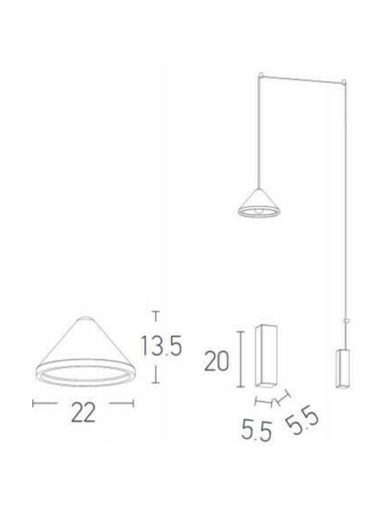 Zambelis Lights Μοντέρνο Φωτιστικό Τοίχου με Ντουί E27 σε Γκρι Χρώμα Πλάτους 22cm 1914 - second view